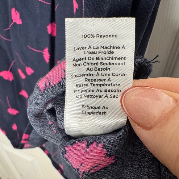 TALBOTS Navy And Hot Pink Floral Rayon‎ Tank Top Size 2xl - Picture 5 of 6